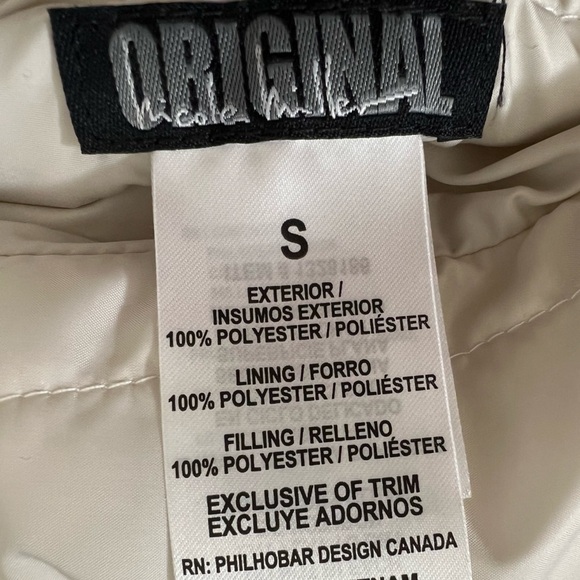 nicole miller original off white ivory reversible puffer vest size S - Picture 14 of 15